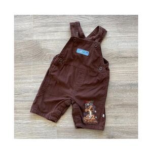 Disney Chocolate Brown Tigger Corduroy Overalls Vintage Y2K Baby 0-3 Months Pooh